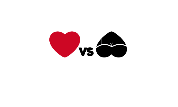Love vs Lust Logo - iamindeed.com